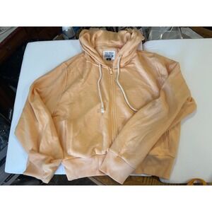 American Eagle Outfitters Seriously Lived In Hoodie Peach Y2K Full Zip Size XL